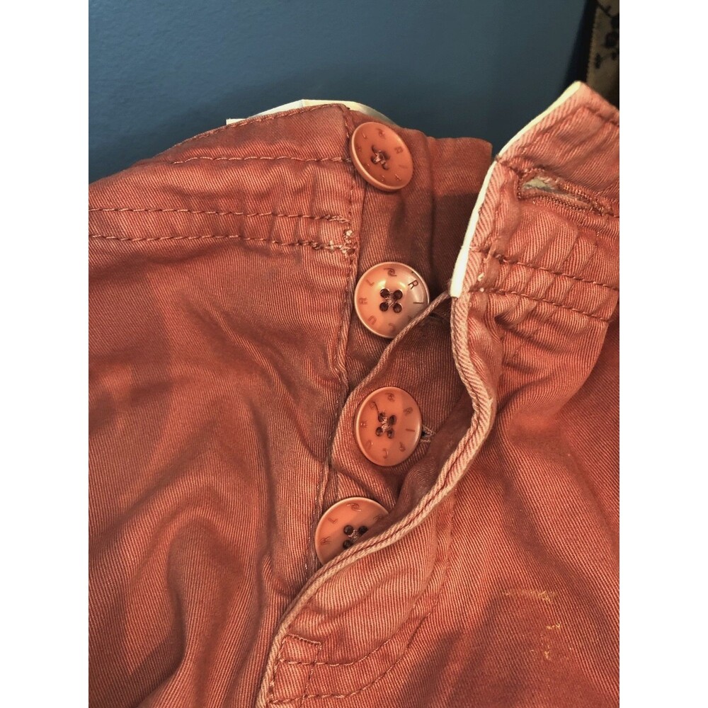 Rip Curl Men's Cargo Shorts 32" Orange Coral Wash Button Fly Button Pockets